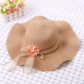 Ladies Straw Hat Outdoor Sun Protection Flower Beach Hat New Style Big Brim Sunhat Spring and Summer Raffia Straw Bucket Hat